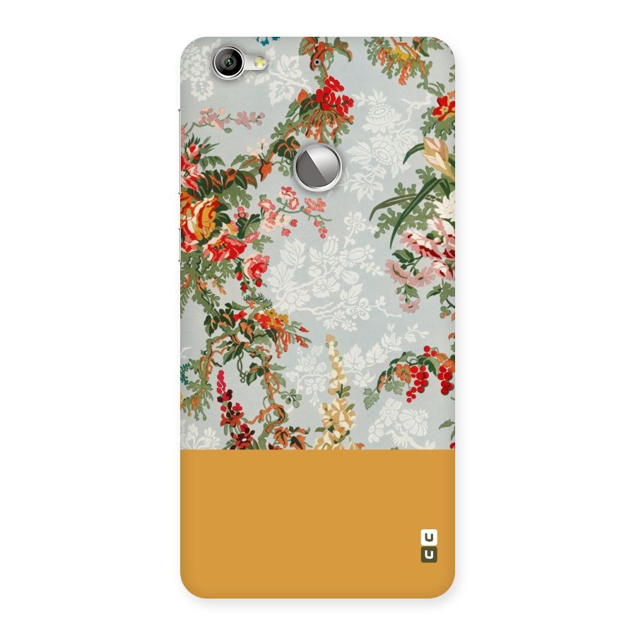 Golden Stripe on Floral Back Case for LeTV Le 1s