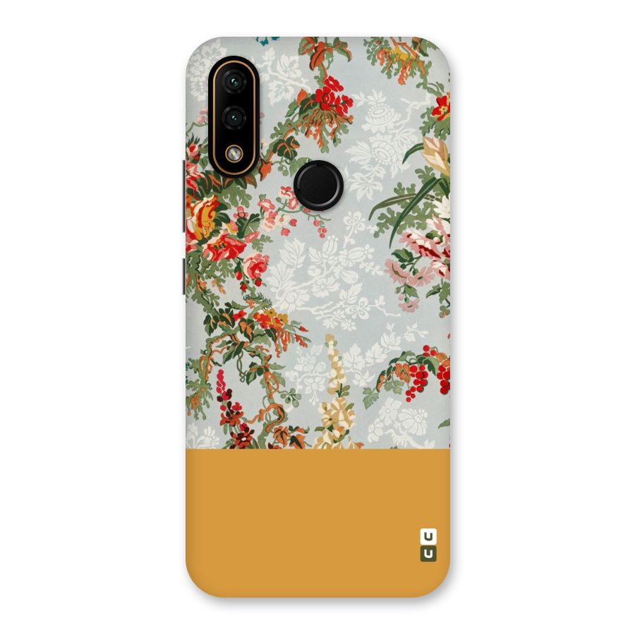Golden Stripe on Floral Back Case for Lenovo A6 Note