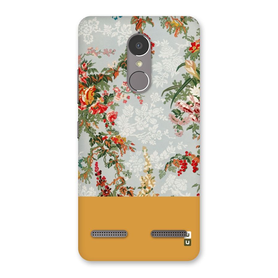 Golden Stripe on Floral Back Case for Lenovo K6