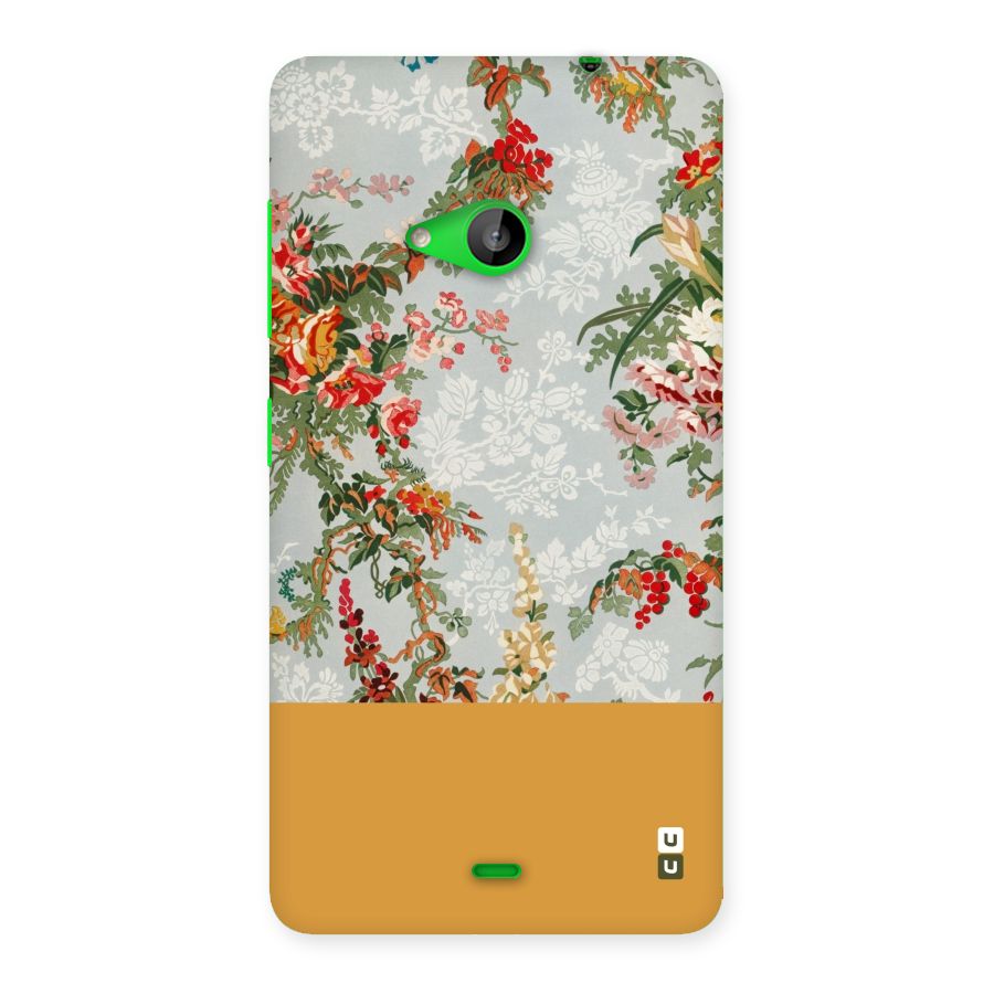 Golden Stripe on Floral Back Case for Lumia 535