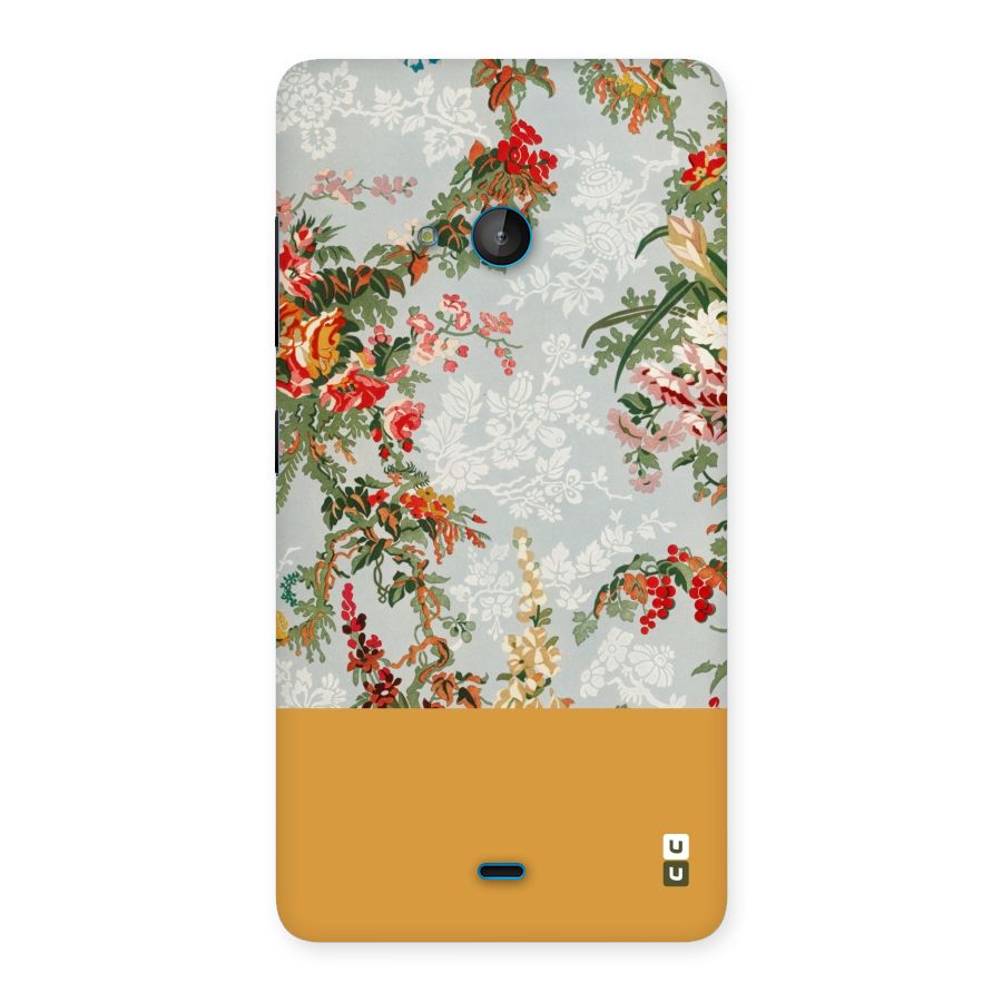 Golden Stripe on Floral Back Case for Lumia 540