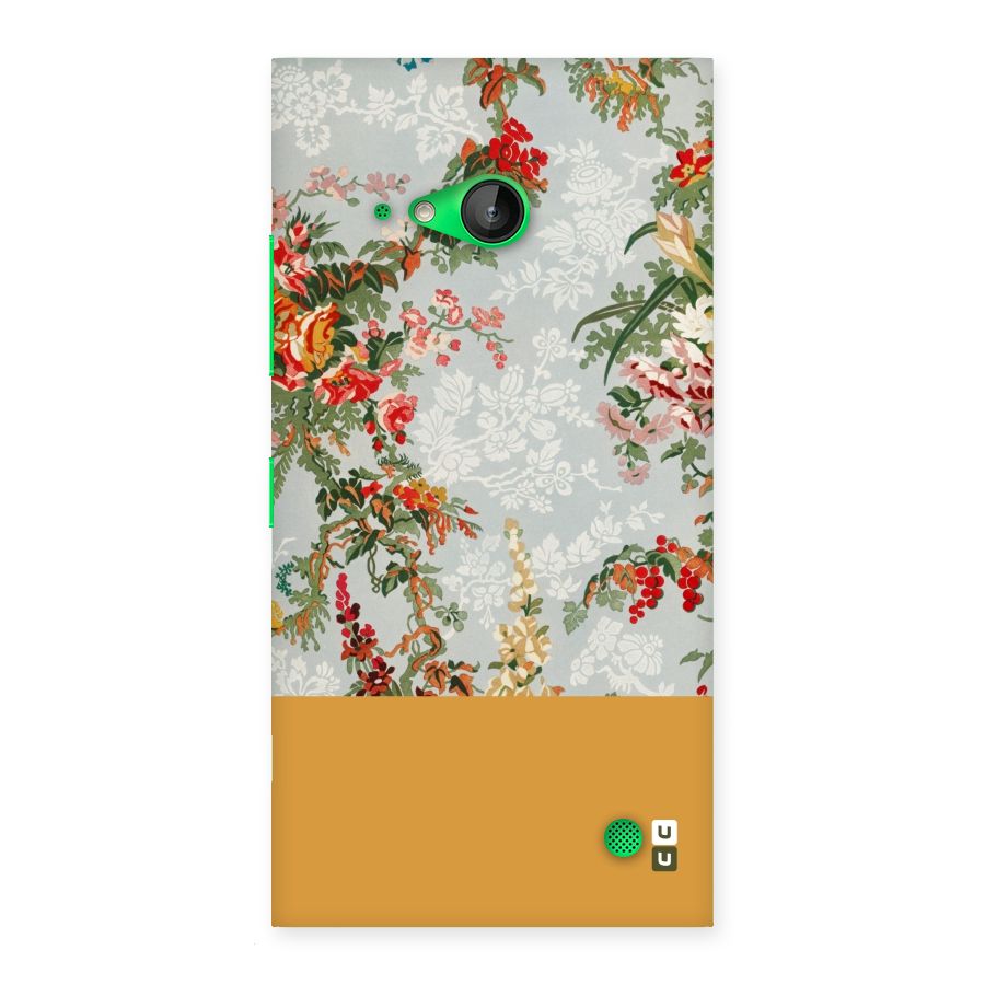 Golden Stripe on Floral Back Case for Lumia 730