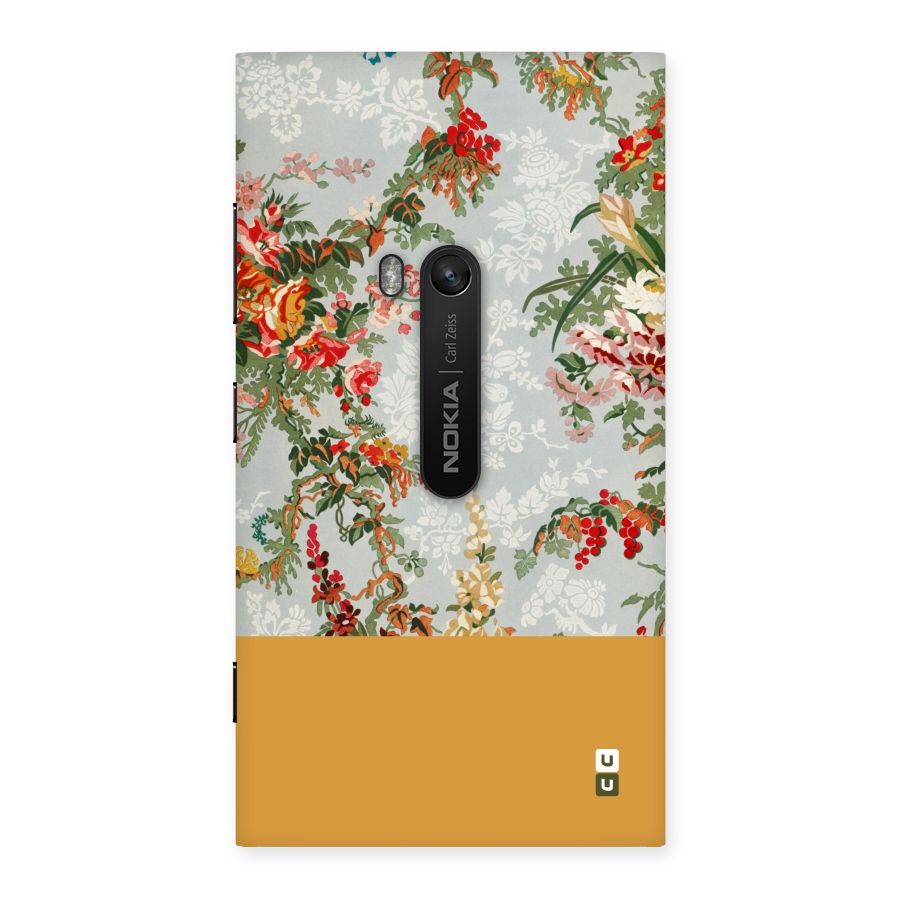 Golden Stripe on Floral Back Case for Lumia 920