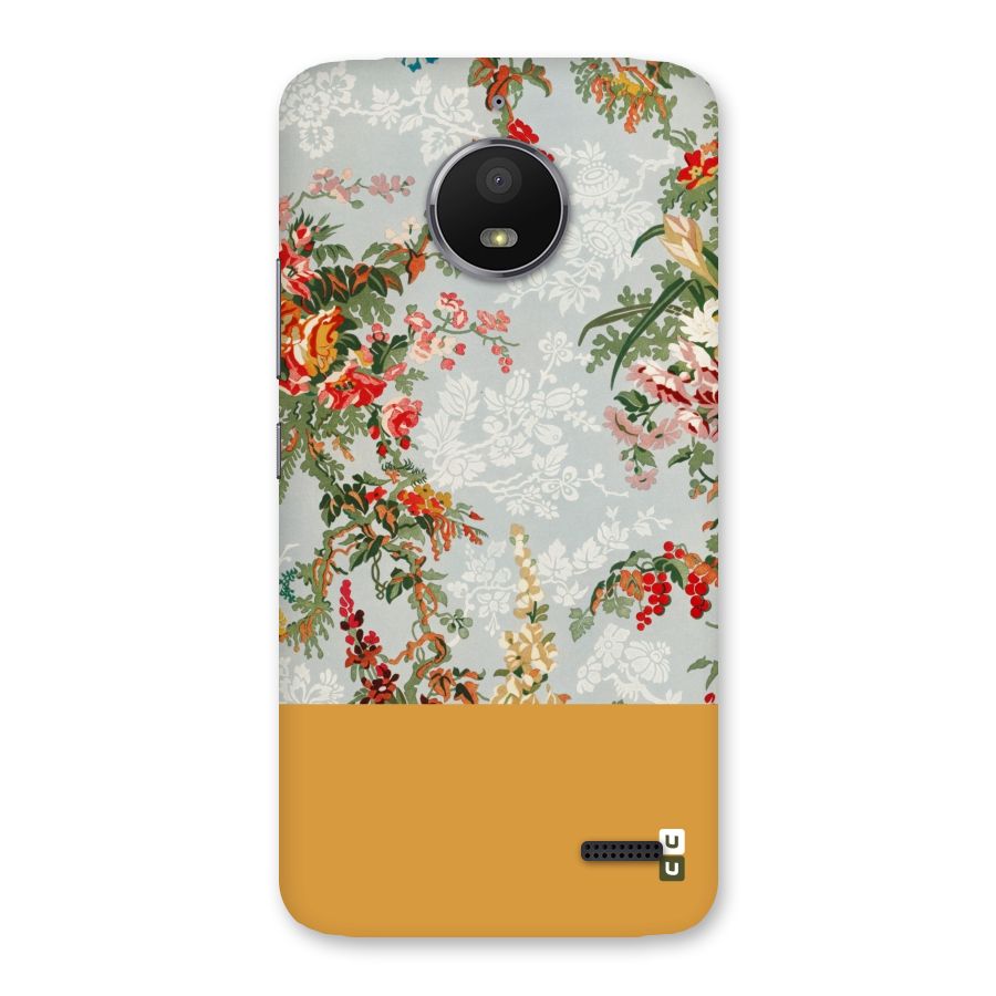 Golden Stripe on Floral Back Case for Moto E4