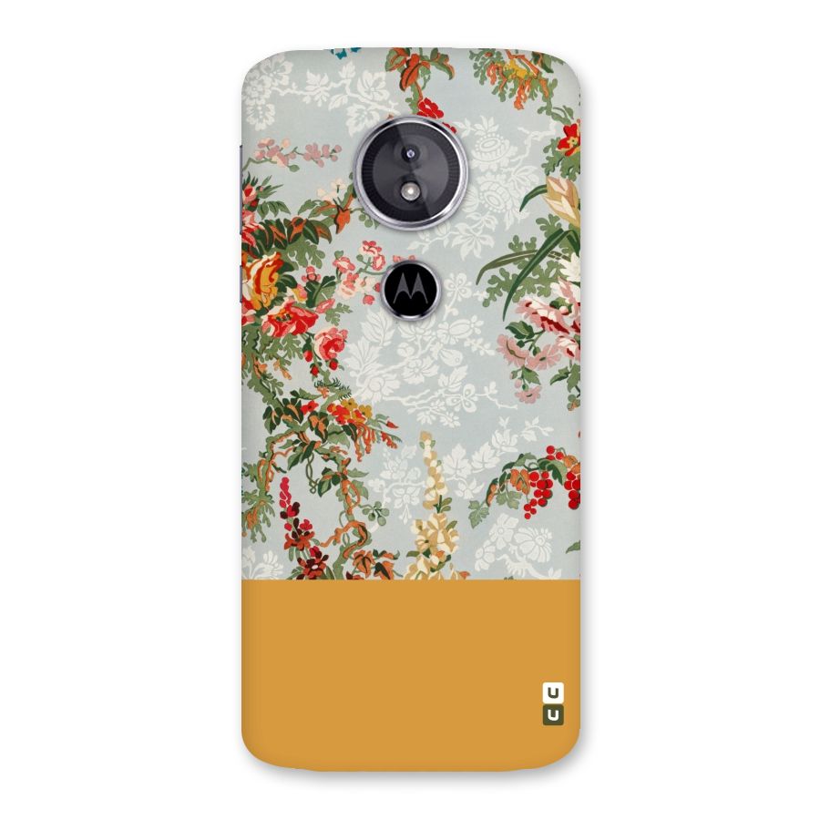 Golden Stripe on Floral Back Case for Moto E5