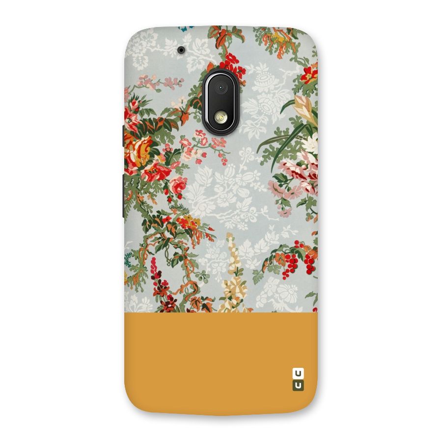 Golden Stripe on Floral Back Case for Moto G4 Play