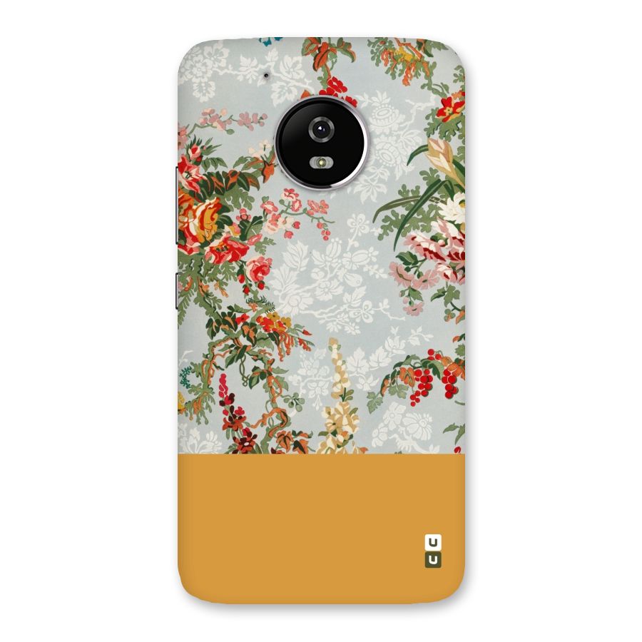 Golden Stripe on Floral Back Case for Moto G5