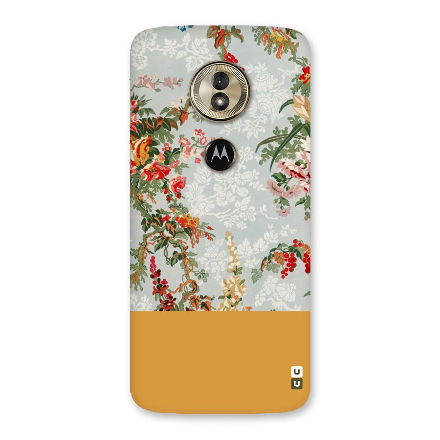 Golden Stripe on Floral Back Case for Moto G6 Play