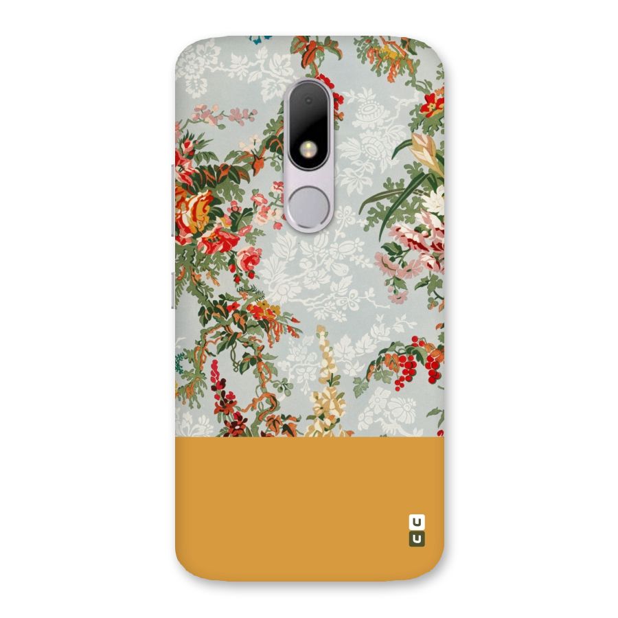 Golden Stripe on Floral Back Case for Moto M