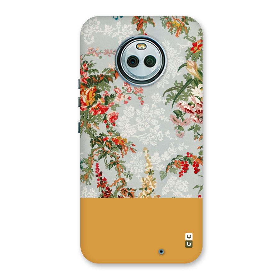 Golden Stripe on Floral Back Case for Moto X4