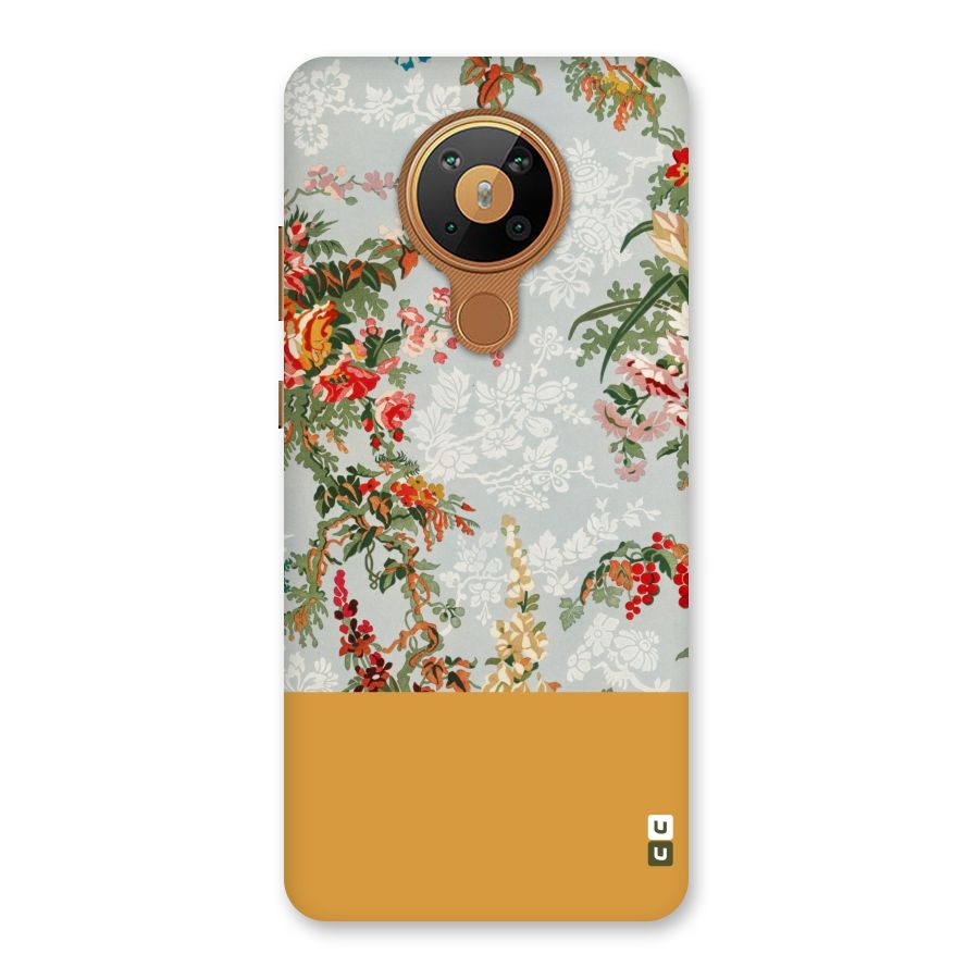 Golden Stripe on Floral Back Case for Nokia 5.3