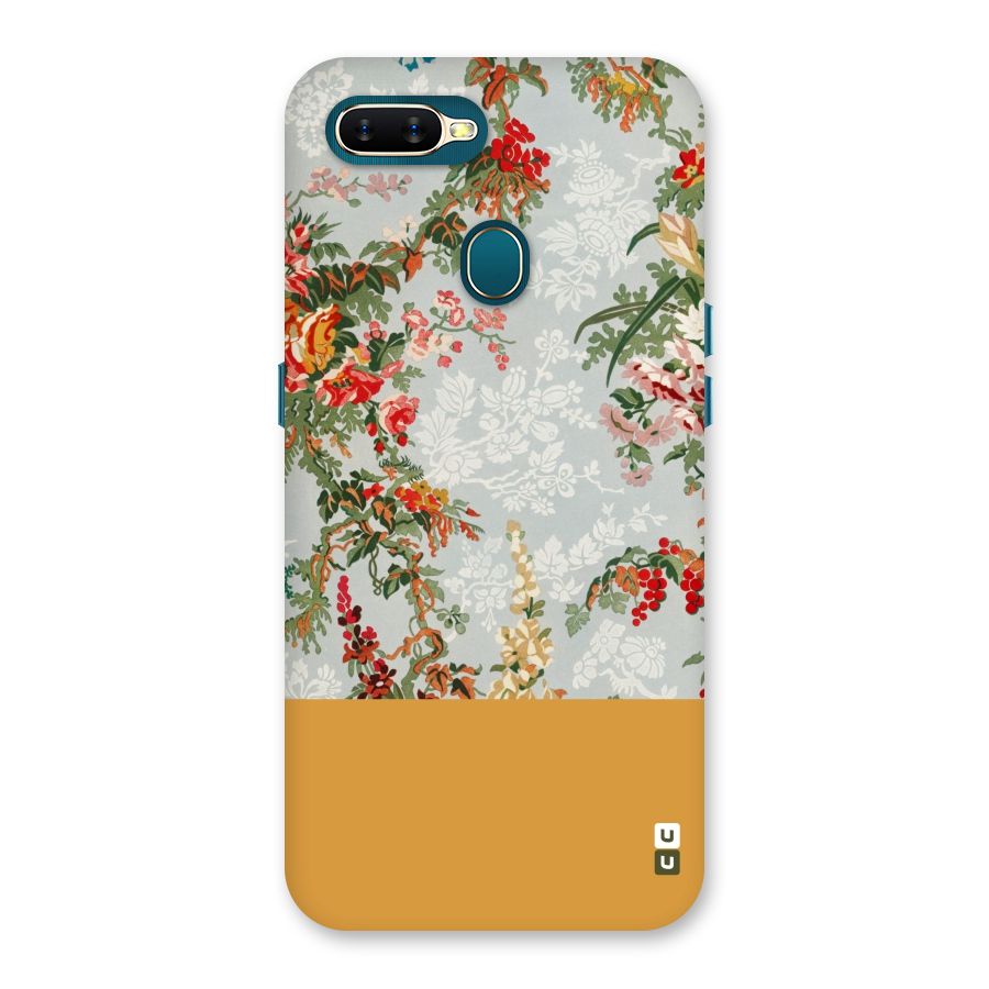 Golden Stripe on Floral Back Case for Oppo A11k