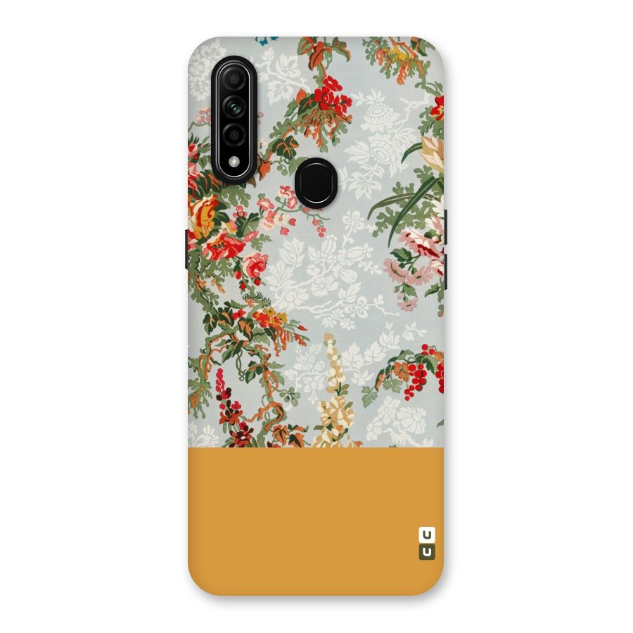 Golden Stripe on Floral Back Case for Oppo A31