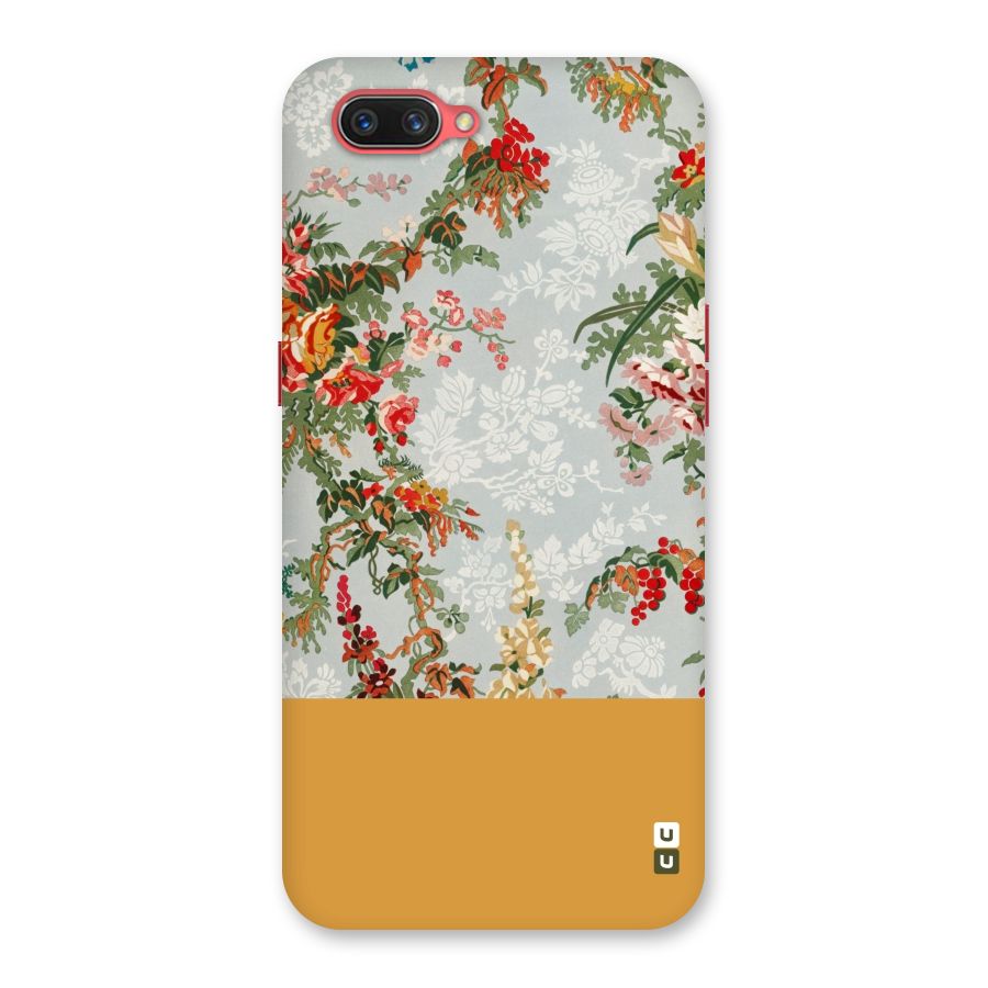 Golden Stripe on Floral Back Case for Oppo A3s