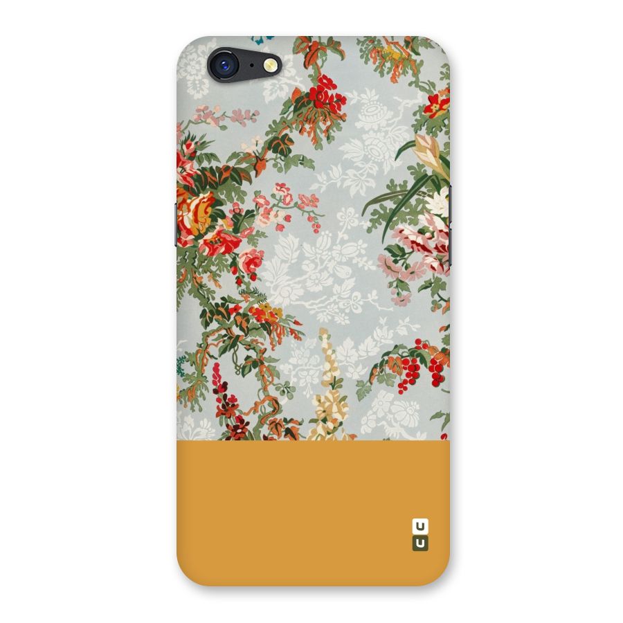 Golden Stripe on Floral Back Case for Oppo A71