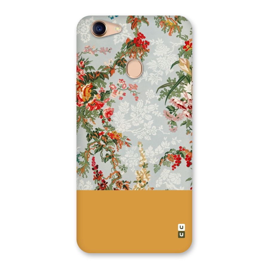 Golden Stripe on Floral Back Case for Oppo F5