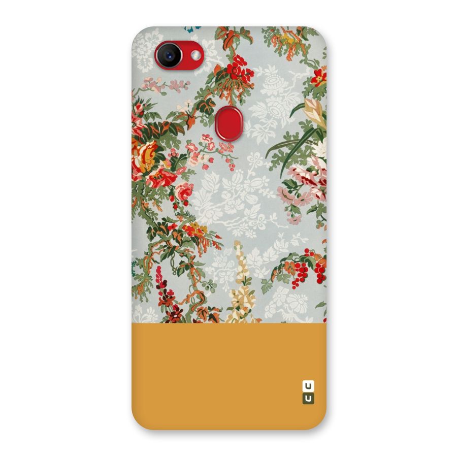 Golden Stripe on Floral Back Case for Oppo F7