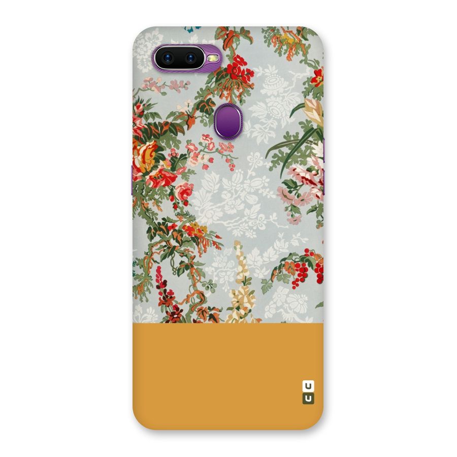 Golden Stripe on Floral Back Case for Oppo F9
