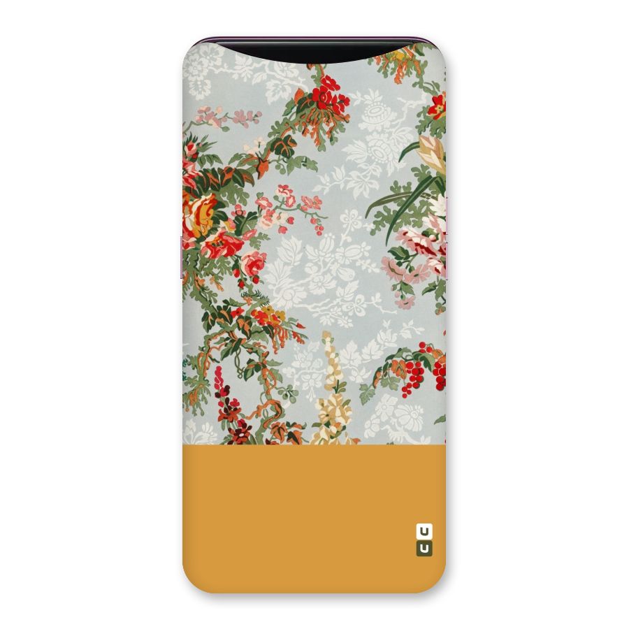 Golden Stripe on Floral Back Case for Oppo Find X