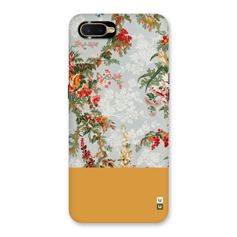 Golden Stripe on Floral Back Case for Oppo K1