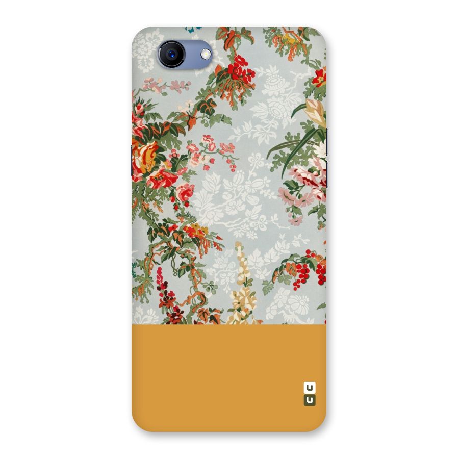 Golden Stripe on Floral Back Case for Oppo Realme 1
