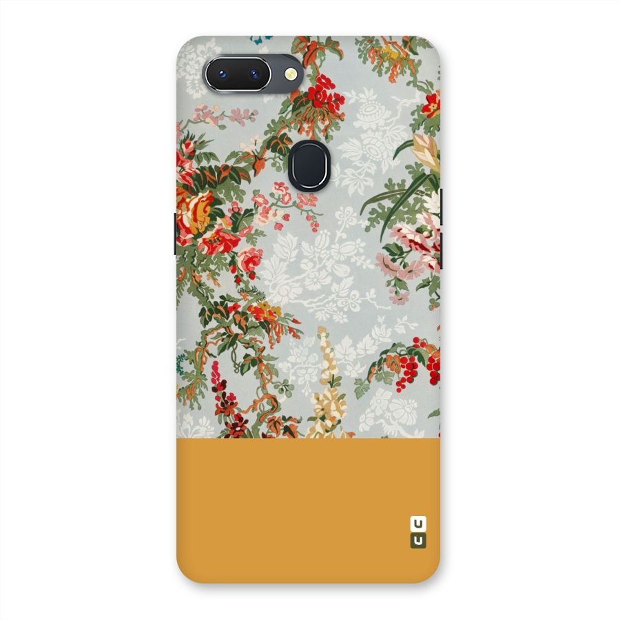 Golden Stripe on Floral Back Case for Oppo Realme 2