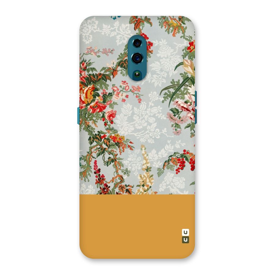 Golden Stripe on Floral Back Case for Oppo Reno