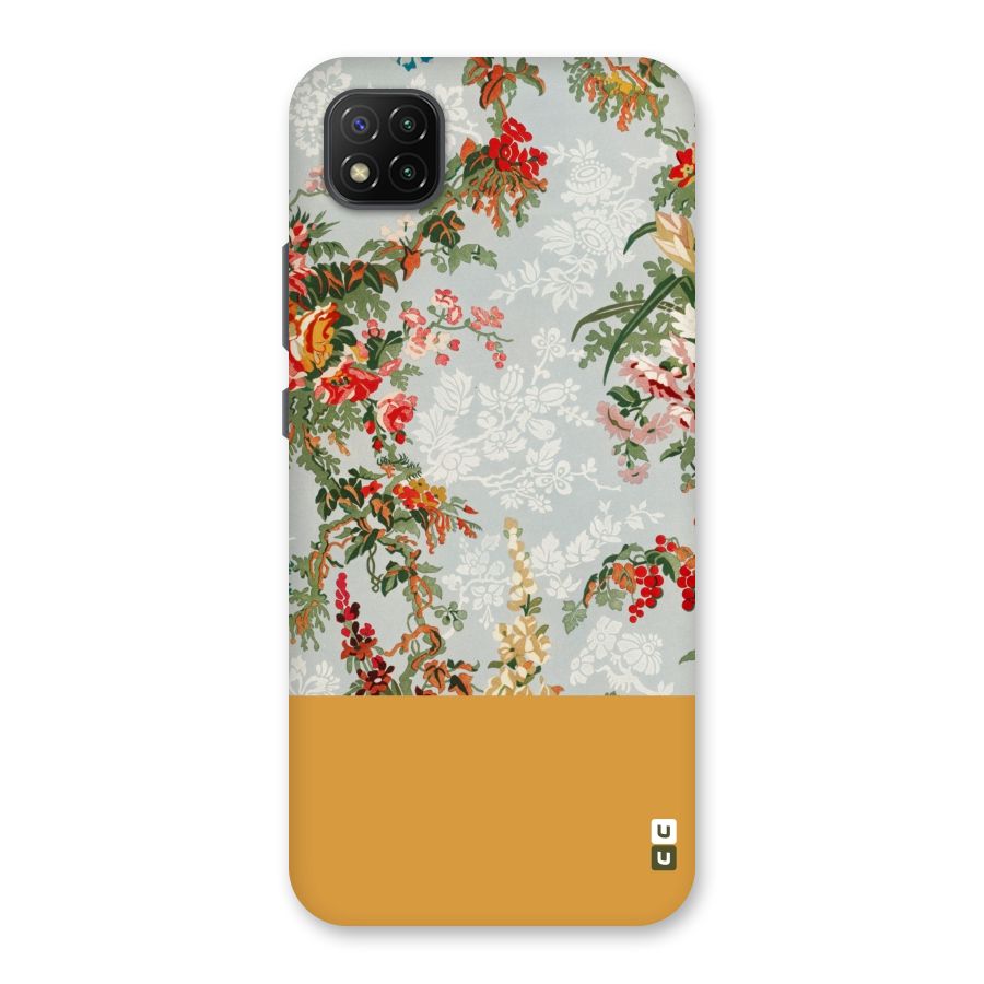 Golden Stripe on Floral Back Case for Poco C3