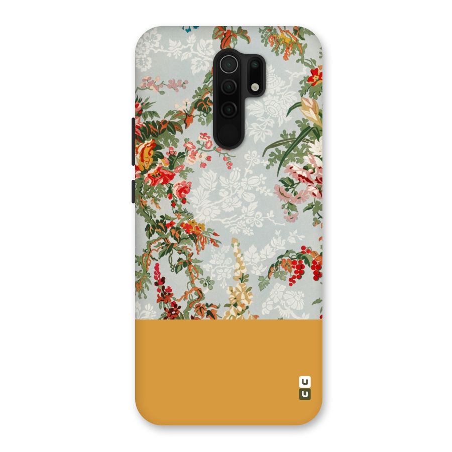Golden Stripe on Floral Back Case for Poco M2