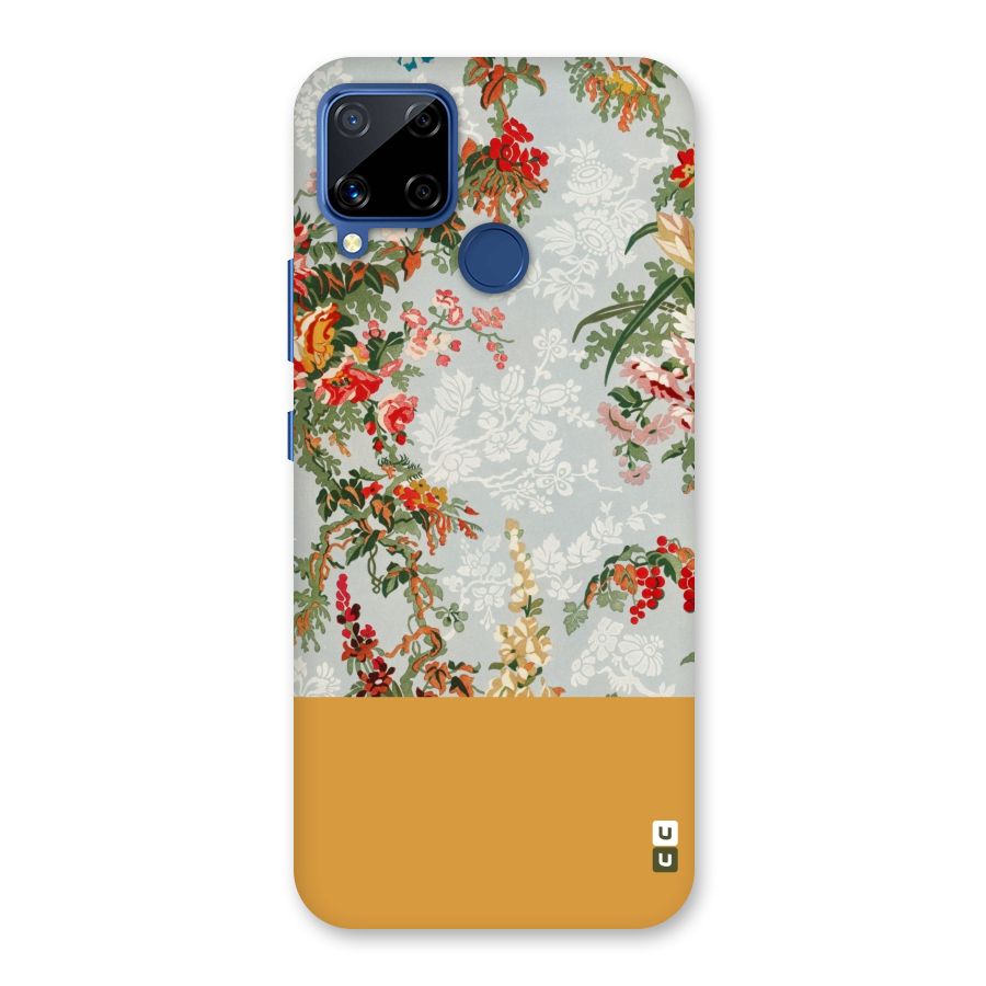Golden Stripe on Floral Back Case for Realme C15