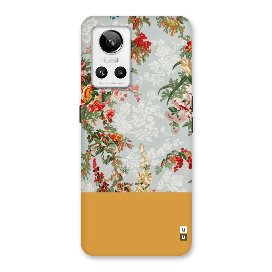 Golden Stripe on Floral Back Case for Realme GT Neo 3
