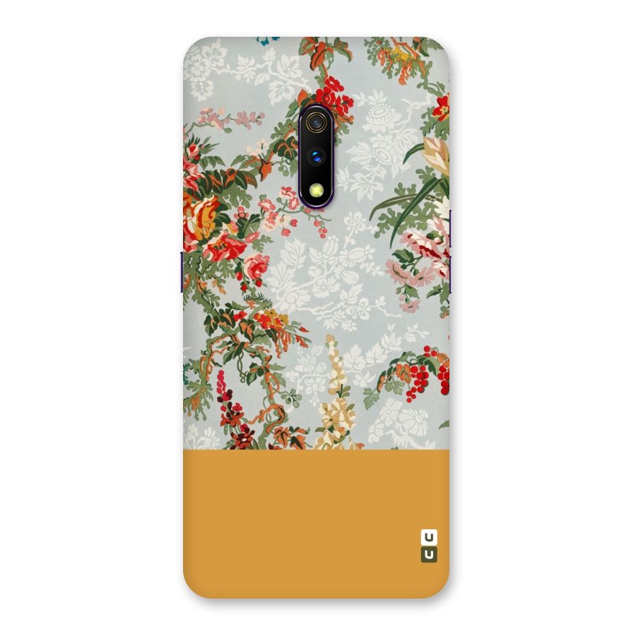 Golden Stripe on Floral Back Case for Realme X