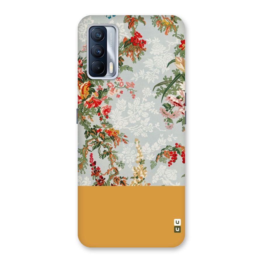 Golden Stripe on Floral Back Case for Realme X7