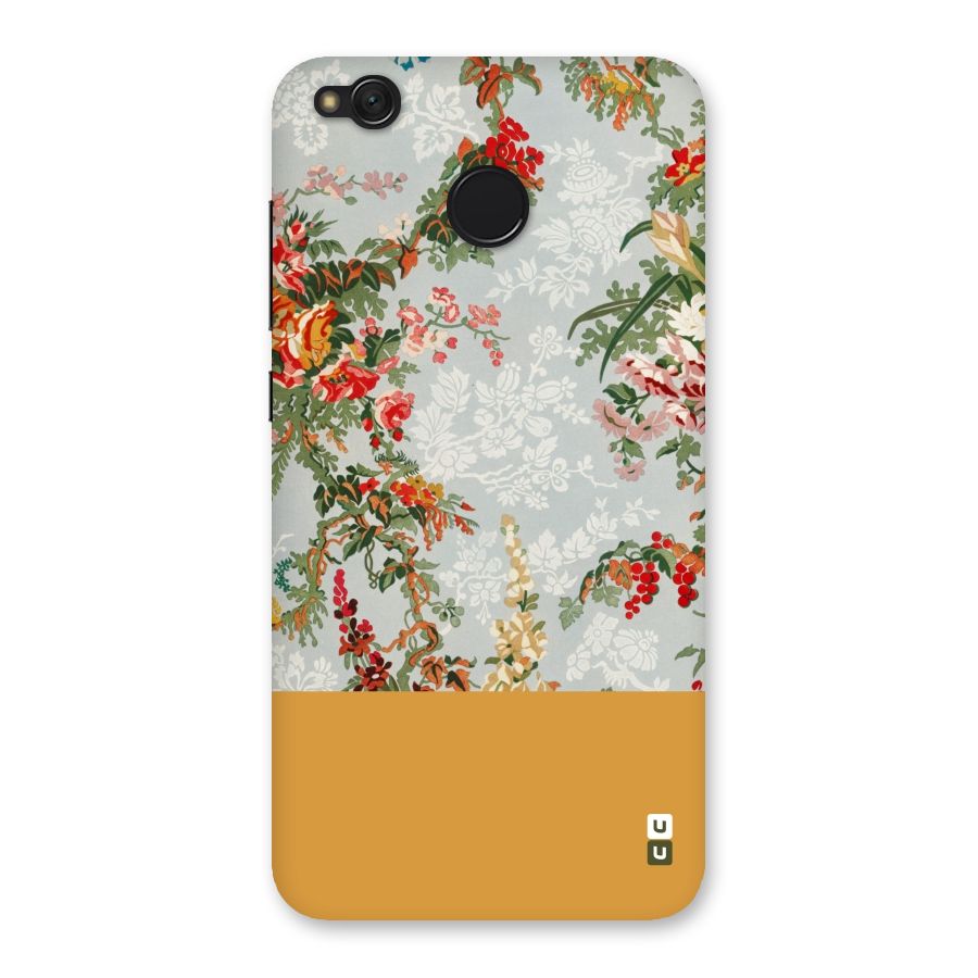 Golden Stripe on Floral Back Case for Redmi 4
