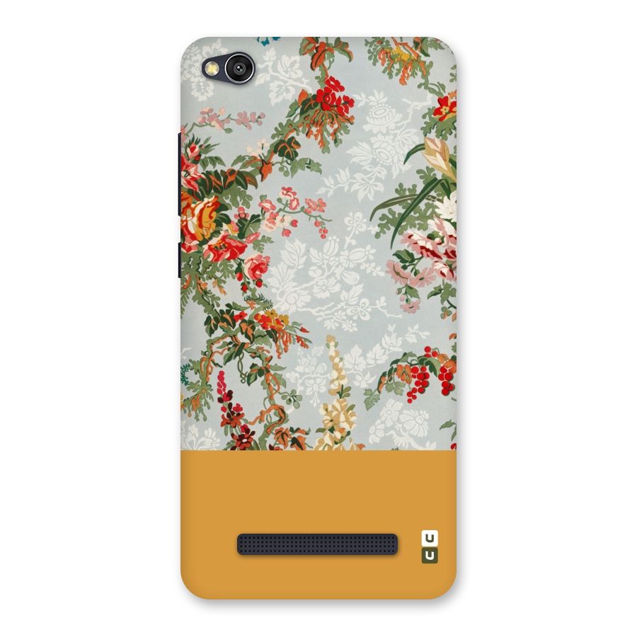 Golden Stripe on Floral Back Case for Redmi 4A