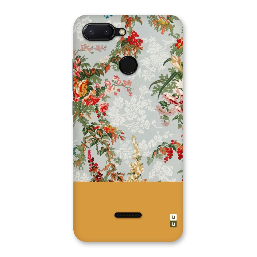 Golden Stripe on Floral Back Case for Redmi 6
