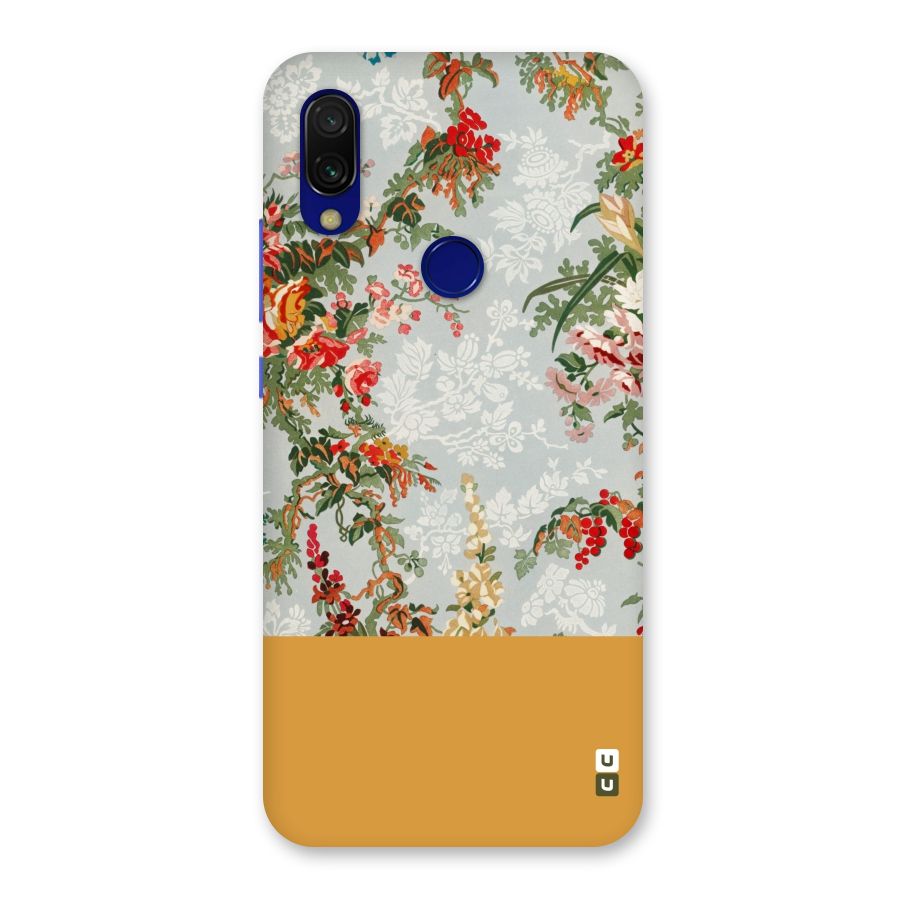 Golden Stripe on Floral Back Case for Redmi 7