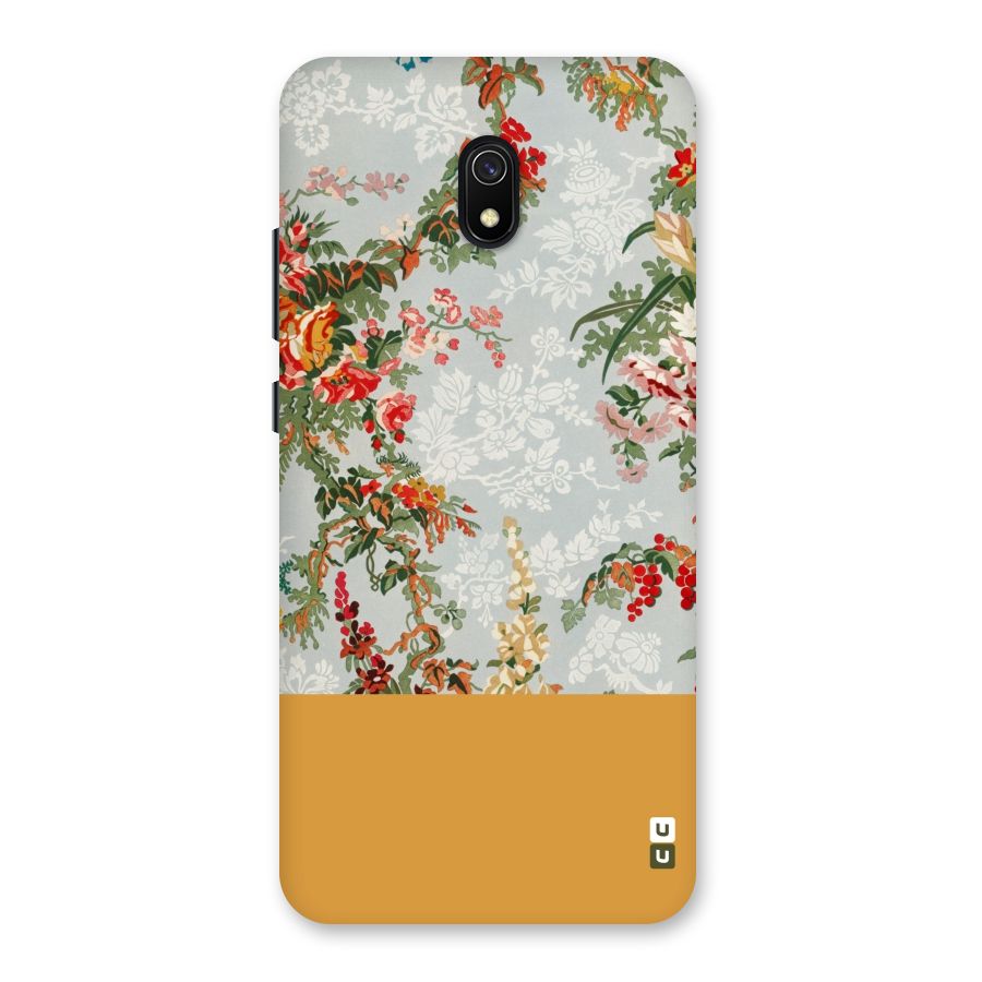 Golden Stripe on Floral Back Case for Redmi 8A