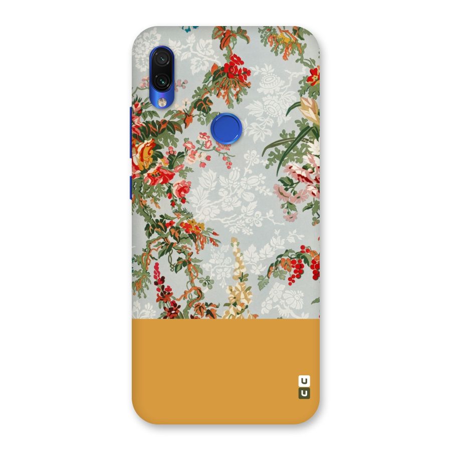 Golden Stripe on Floral Back Case for Redmi Note 7S