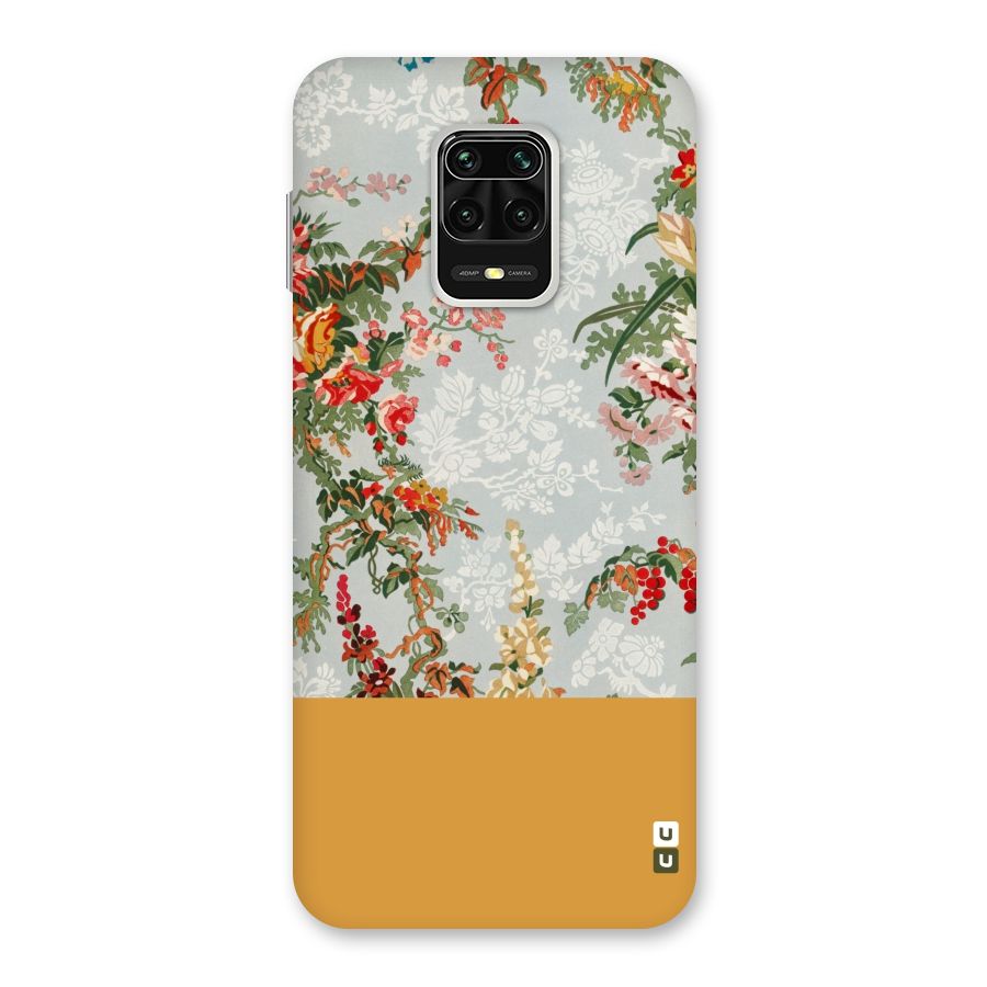 Golden Stripe on Floral Back Case for Redmi Note 9 Pro