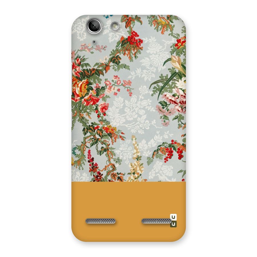 Golden Stripe on Floral Back Case for Vibe K5