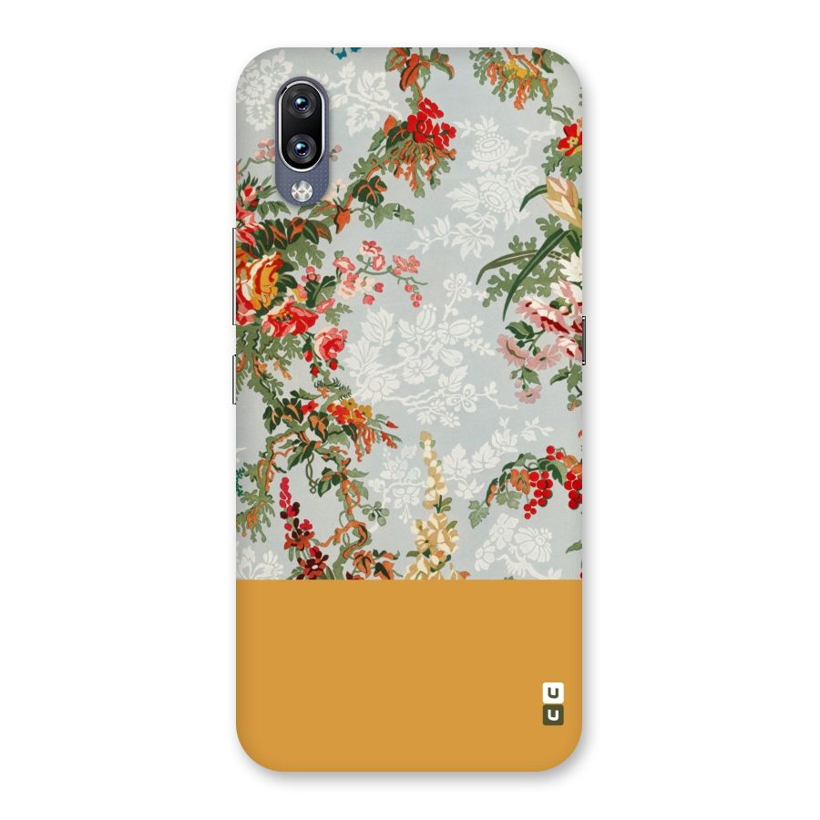 Golden Stripe on Floral Back Case for Vivo NEX