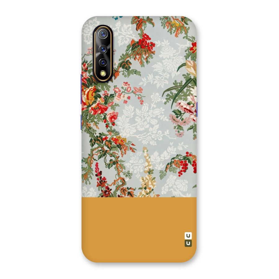 Golden Stripe on Floral Back Case for Vivo S1
