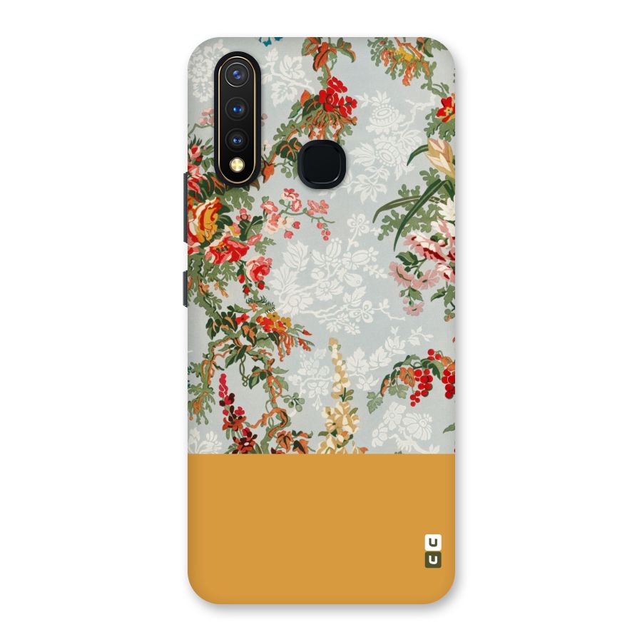 Golden Stripe on Floral Back Case for Vivo U20