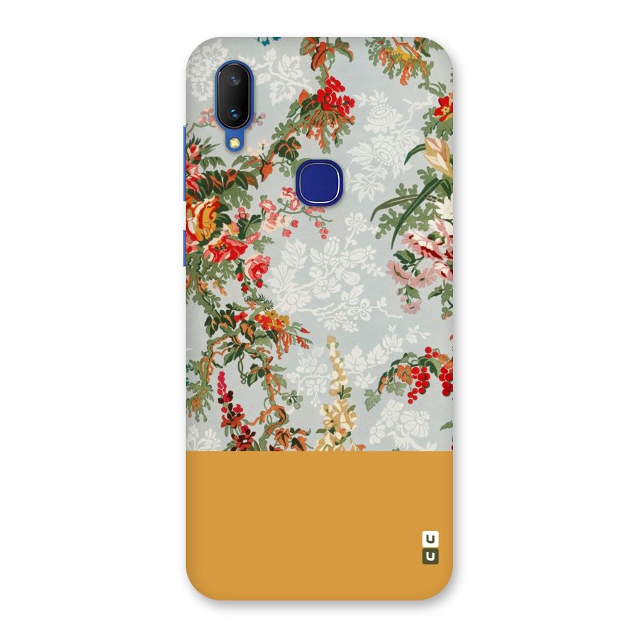 Golden Stripe on Floral Back Case for Vivo V11
