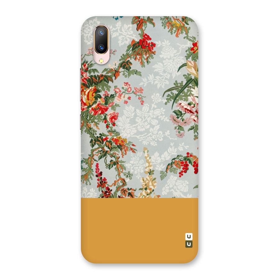 Golden Stripe on Floral Back Case for Vivo V11 Pro