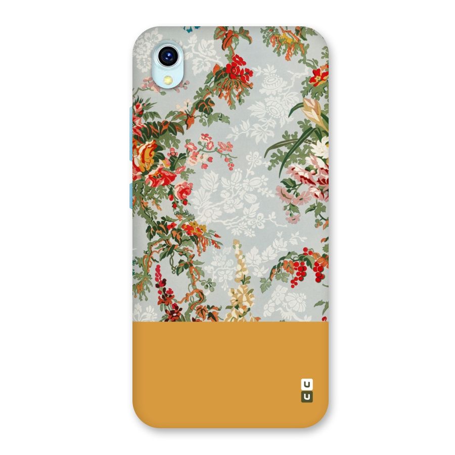 Golden Stripe on Floral Back Case for Vivo Y1s