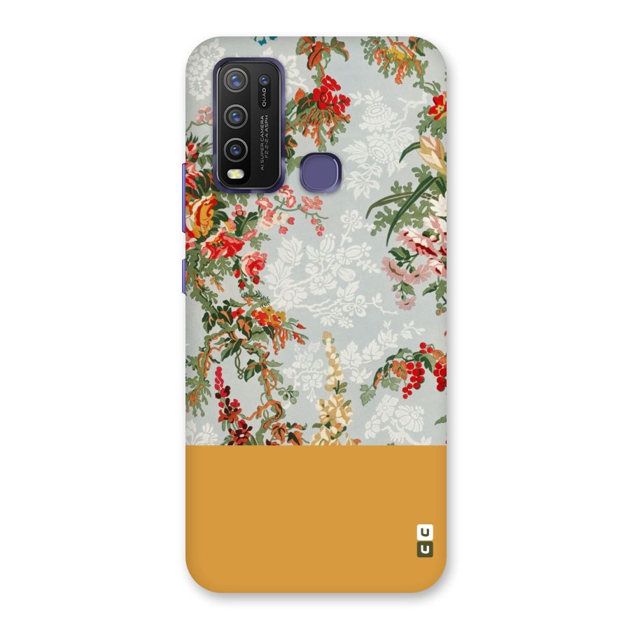 Golden Stripe on Floral Back Case for Vivo Y50