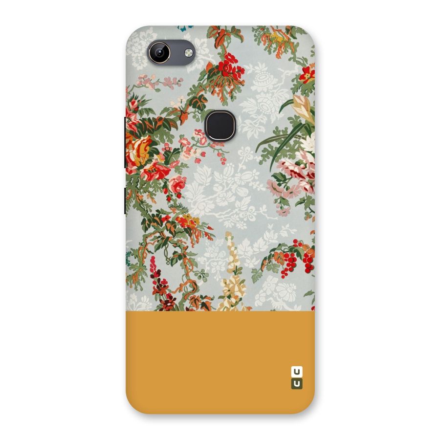 Golden Stripe on Floral Back Case for Vivo Y81