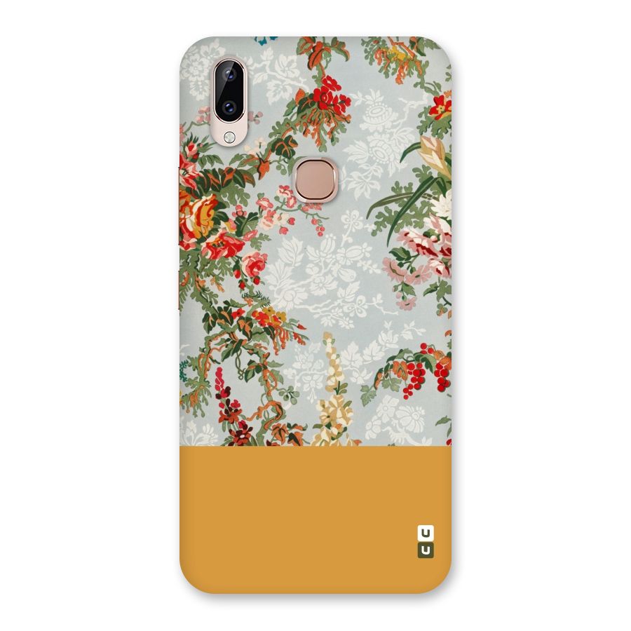 Golden Stripe on Floral Back Case for Vivo Y83 Pro